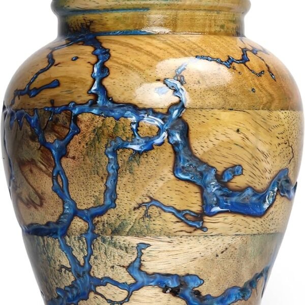 Handcrafted Wooden Urn for Human Ashes Adult Male - Small Decorative Urn for Ashes for Women & Men - Funeral & Burial Urn - Holds Up to 20lbs (Small)